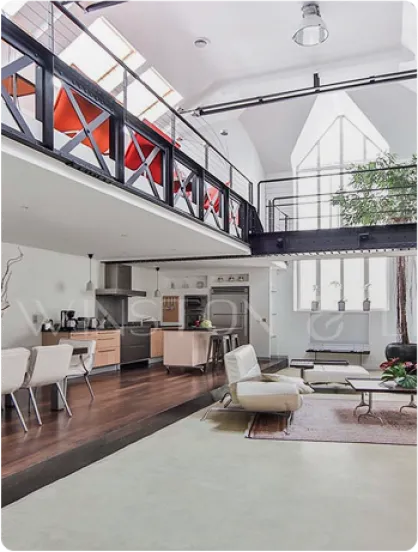 Intérieur d'une maison éclairée naturellement